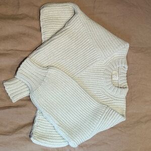 First Rite Cropped Sweater in cream. Alpaca size medium